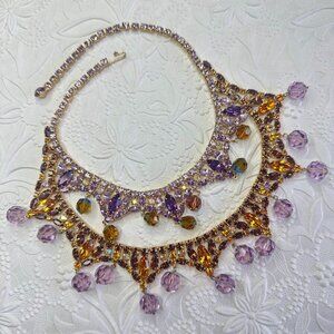 Juliana Style Gorgeous Pristine Vintage Double Decker Necklace and Earrings Set!